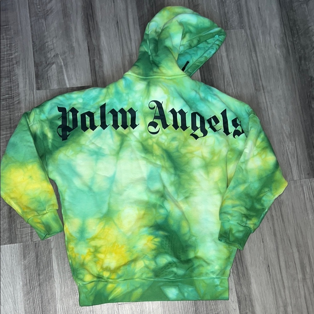 Palm Angels Green Tie-Dye Hoodie